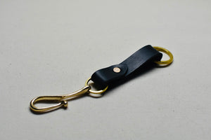 The Chromexcel Key Loop with Brass Hook and Rivet - Brown